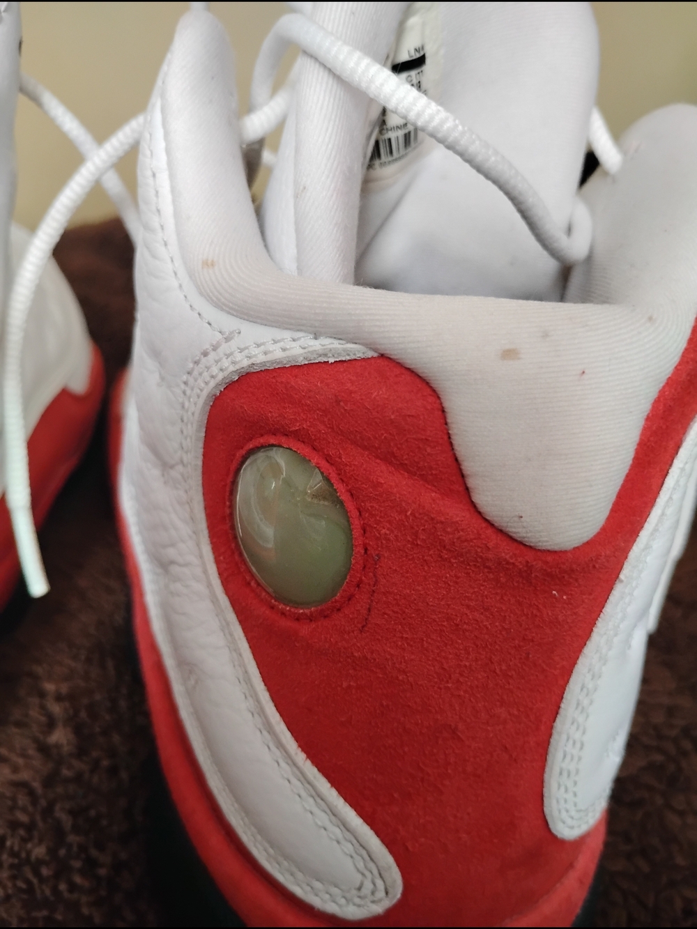 Jordan White High-Top Sneakers with Black Logo - Picture 4 of 12